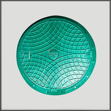 Каналізаційний люк круглий Акведук 6т полімерний (зелений)