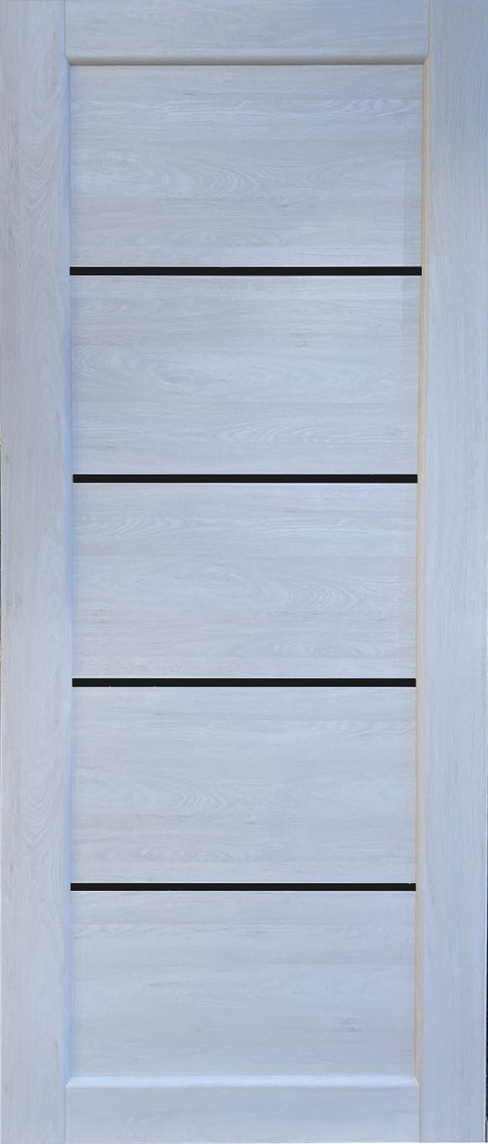 Міжкімнатні двері KDF LIBERTI Вена чорне скло ПВХ Бук Шале (600)