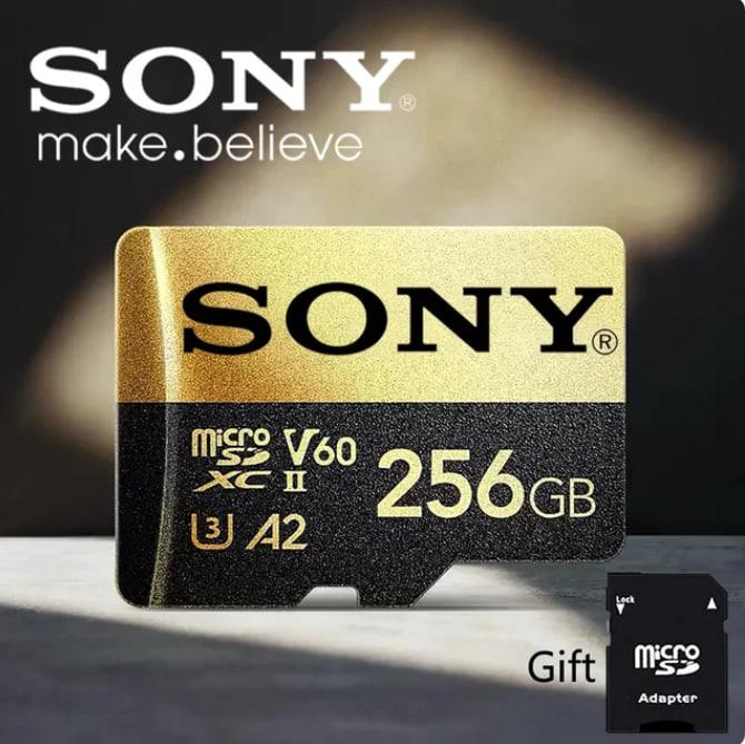 Карта памяти SONY- Golden MicroSD 256GB Class 10 Hi Speed - фото 1 - id-p2137551745