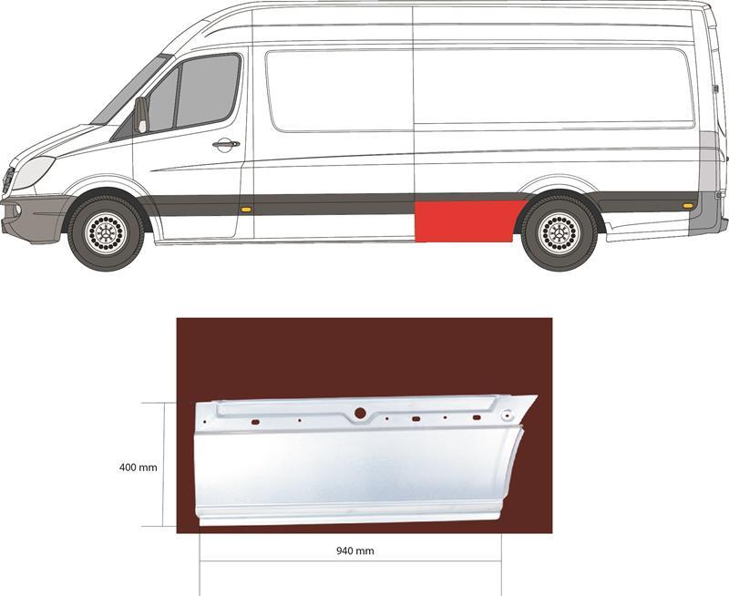 Ремчасть арки заднього крила (R) Mercedes Sprinter 906 - Crafter (2006-2018) - KLOKKERHOLM - Данія - 3547562