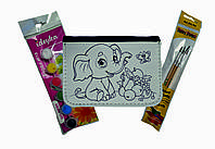 Детский набор для творчества "Кошелек Раскраска" Джинсовый - Слонёнок