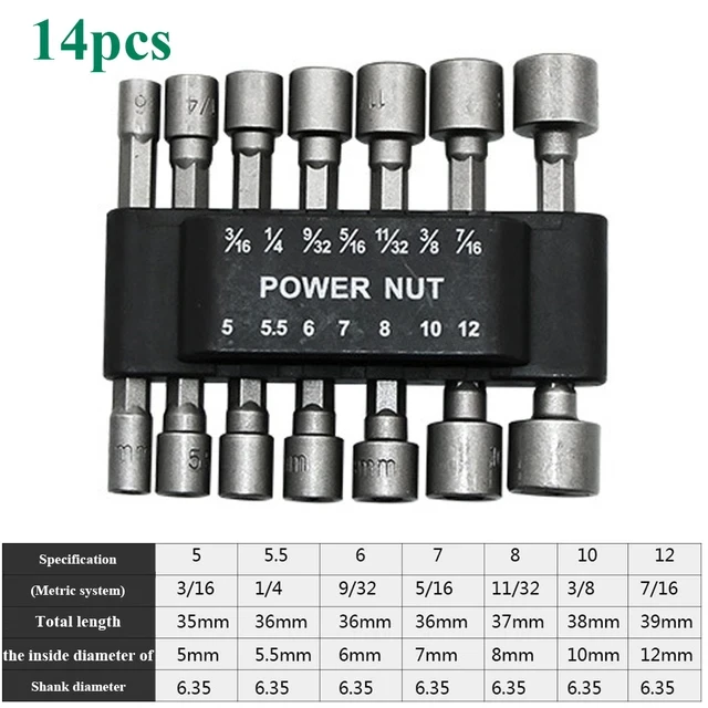 Набір шестигранних головок для ШУРУПОВЕРТА 14PCS sleeve