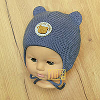 40-44 4-9 міс в'язана з підкладкою осіння весняна шапочка для новонародженого хлопчика на осінь весну 8054 СН