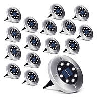 Сонячні садові LED ліхтарі, лампи з датчиком сутінок ,комплект із 16 шт Bass Polska BH 12782