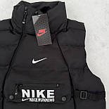 Чоловічий жилет Nike безрукавка спортивний жилет стьобаний Туреччина чорна. Живе фото, фото 2