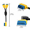 Розгалужувач - подовжувач AUTOOL 35CM OBD2 на OBD2 адаптер 1 на 2 обд2 (35см), фото 3