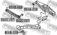 Рычаг подвески из шаровой (задний/поперечный) Pajero 06-, FEBEST (0425V97)