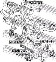 Сайлентблок дифференциала (подушки) Mazda 6 02-, FEBEST (MZAB104)