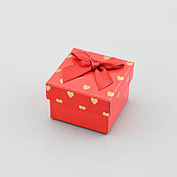 Коробочка 32450 цвет красный для кольца сережек размер 5х5 см