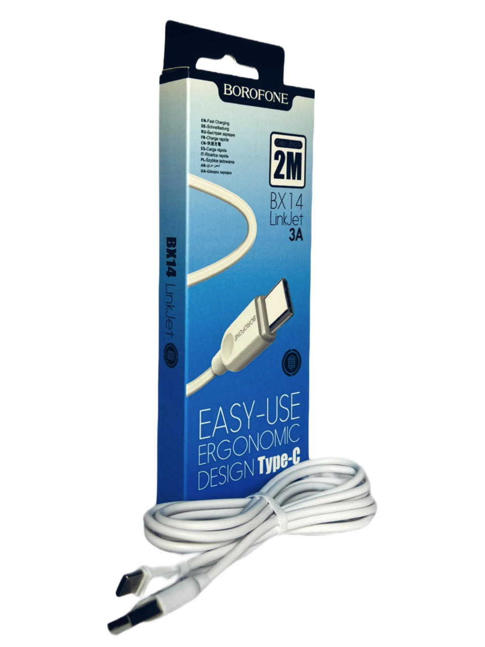 Кабель USB - Type C 2м 3А Borofone BX14 LinkJet 360шт 6683, фото 1