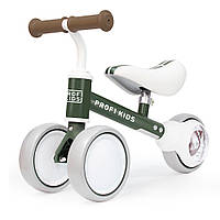 Детский беговел 6 дюймов (стальная рама, колеса EVA, подсветка сзади) PROFI KIDS MBB 1015-3 Темно-зеленый