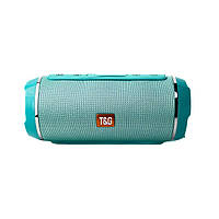 Колонка портативная T&G TG116 Bluetooth FM бирюзовый