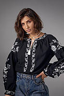 Женская рубашка вышиванка с рукавами фонариками и узорами (р. S,M,L) 14131053
