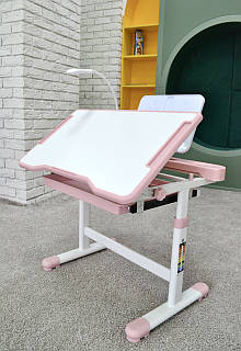 Парта шкільна з лампою M 5068, light pink