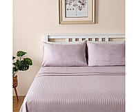Комплект постельного белья Страйп сатин Нежно-лиловый Полуторный размер 150х220