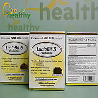 Пробиотики LactoBif, 5 млрд КОЕ, California Gold Nutrition, 60 растительных капсул