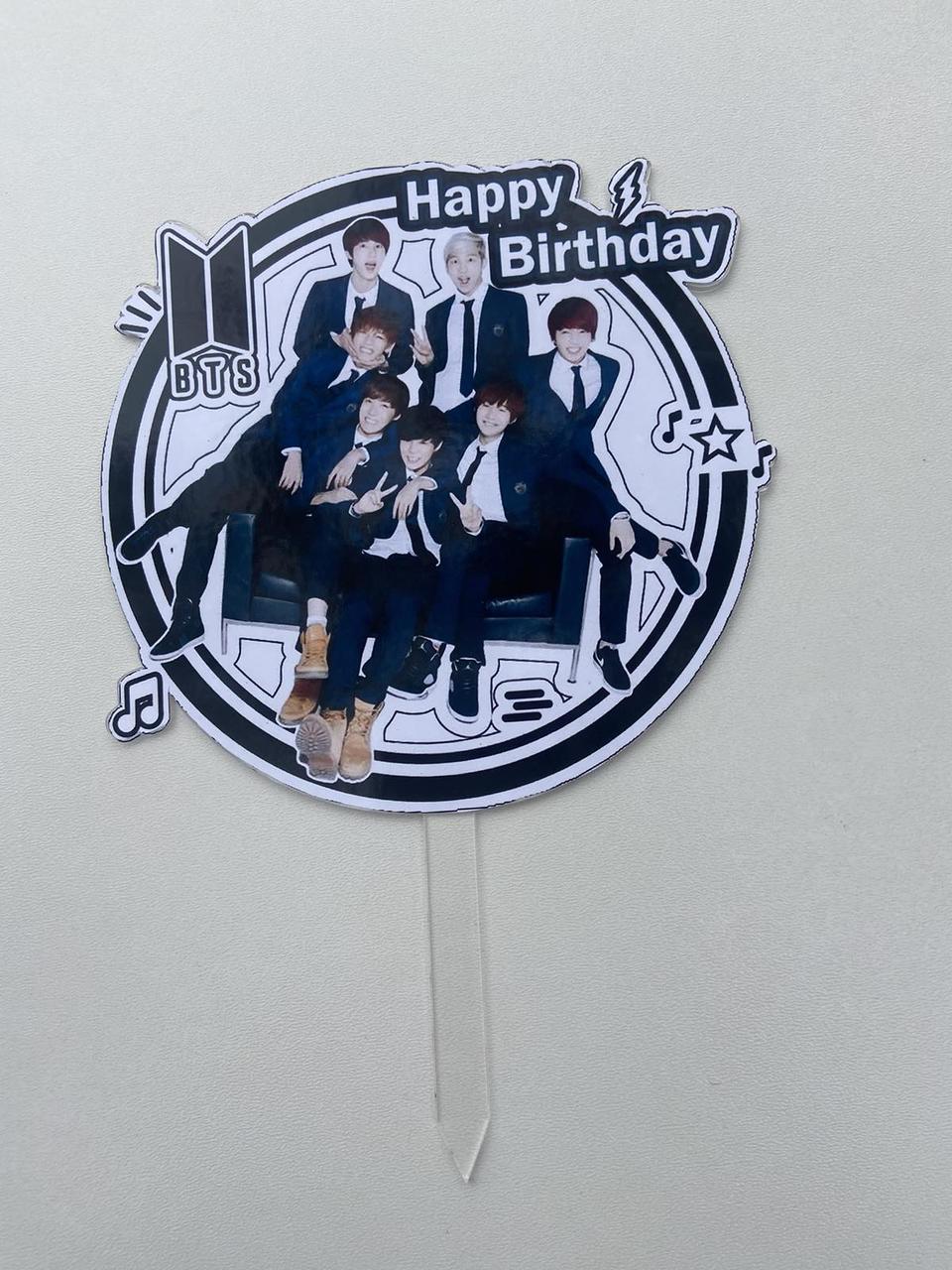 Топпер BTS Happy Birthday / Топпери на торт з прінтом