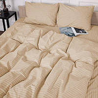 Комплект постельного белья Страйп сатин Сладкая ваниль Полуторный размер 150х220
