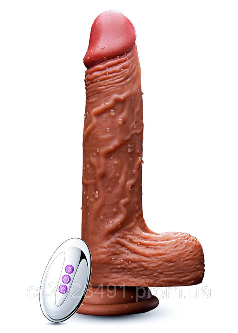 Реалістичний вібратор Boss Series Fox Silicone, Vibration 10, Rotate, Telescopic, Heating, 21cm