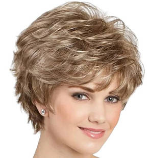 Перука коротка темний блонд, термоволокно HAIRJOY VC A6 /1014А, фото 4