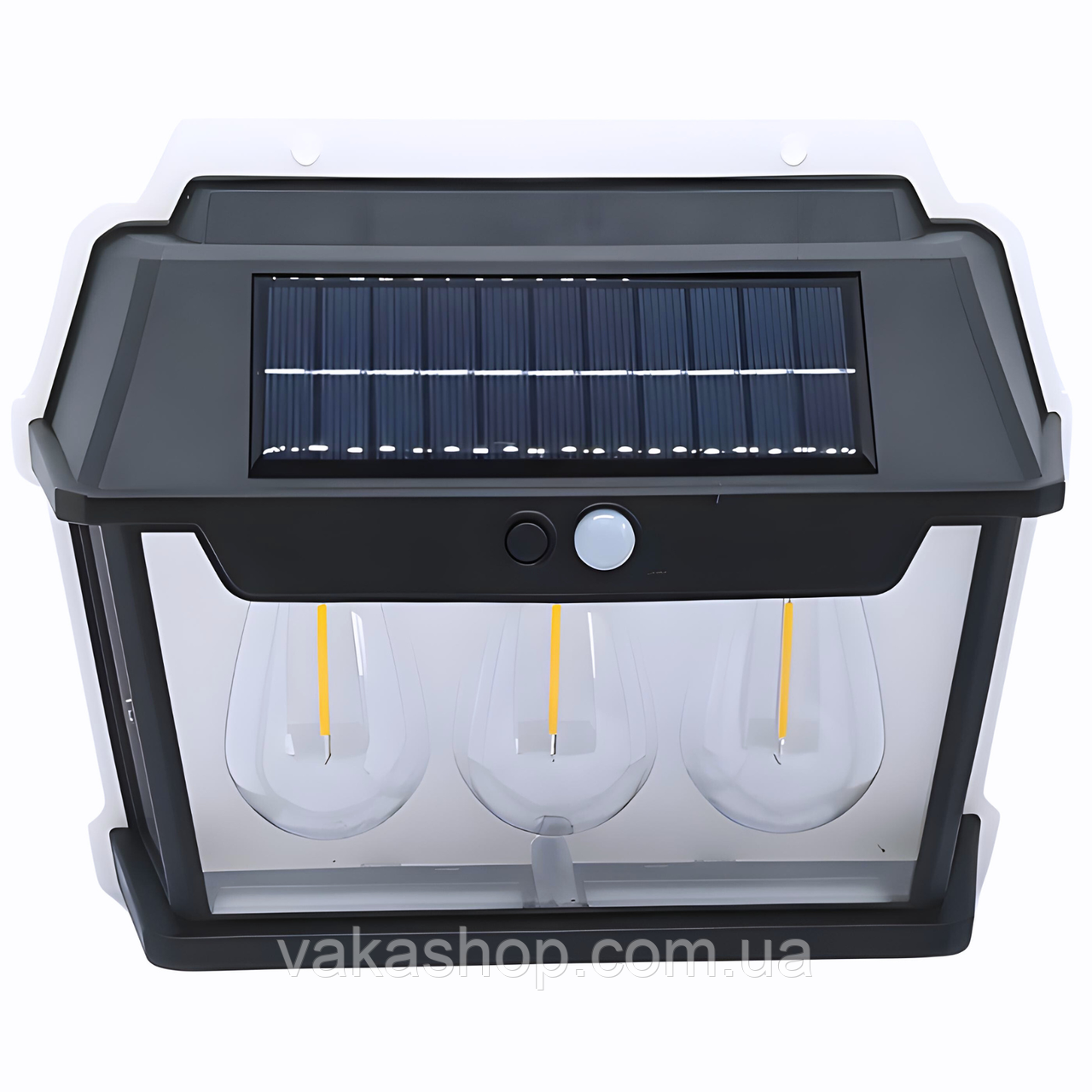 Настенный Уличный Фонарь с солнечной панелью (3 лампы+датчик движения) на аккумуляторе водонепроницаемый - фото 3 - id-p2075686307