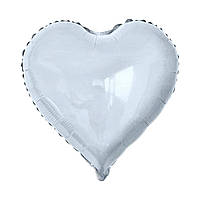 Шар фольгированный сердце белое, 18" (45 см), Китай