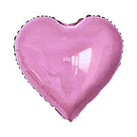 Шар фольгированный сердце розовый металлик, 18" (45 см), Китай