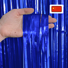 Штора-дощик (Китай) 003 металік синя 200*100