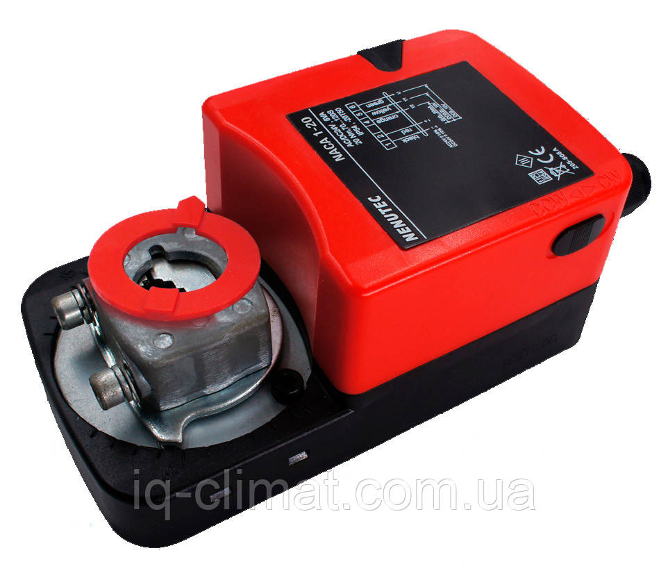 NACA 1-20 електропривід без зворотної пружини Nenutec 24В, 20Нм для повітряної заслінки до 4,0м²