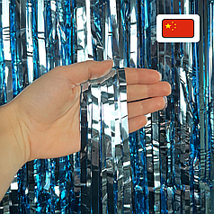 Штора-дощик (Китай) 012 металік блакитна 200*100