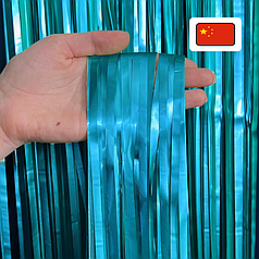 Штора-дощик (Китай) 009 металік бірюзова 200*100