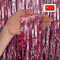 Штора-дощик (Китай) 043 металік рожева 200*100