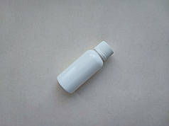 30 мл Круглий ПП поліпропілен флакон білий з білою кришкою гвинтовою ребристою, пляшка з закруткою, ковпачком, пробкою
