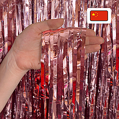 Штора-дощик (Китай) 006 металік рожеве золото 200*100