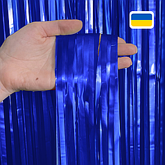 Штора-дощик (Україна) 004 металік синя 200*100