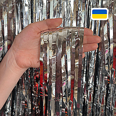 Штора-дощик (Україна) 007 металік срібло 200*100