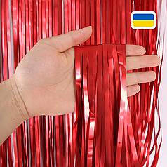 Штора-дощик (Україна) 008 металік червона 200*100