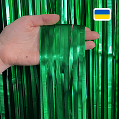 Штора-дощик (Україна) 001 металік зелена 200*100