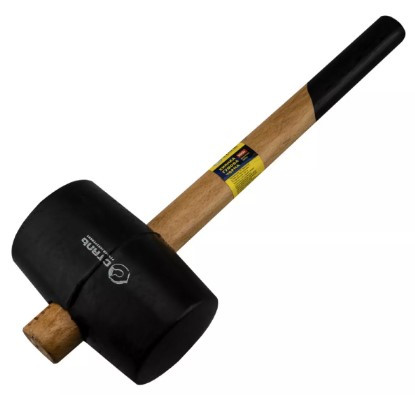 Кіянка гумова 1200 г, чорна гума, дерев'яна ручка Сталь 106190 (44076)