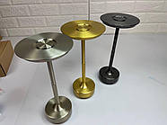 Настільна лампа акумуляторна, інтер'єрний ліхтарик металевий, лампа настільна LED 4 режими сенсорний, фото 5