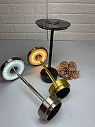 Настільна лампа акумуляторна, інтер'єрний ліхтарик металевий, лампа настільна LED 4 режими сенсорний, фото 4