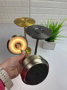 Настільна лампа акумуляторна, інтер'єрний ліхтарик металевий, лампа настільна LED 4 режими сенсорний, фото 7