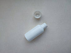 30 мл Круглий ПП поліпропілен флакон білий з перламутровою кришкою гвинтовою, пляшка з закруткою, ковпачком, пробкою, фото 2