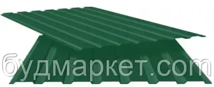Профнастил ПС-8 RAL 6005 (зелений) 0,40 мм 1205/1160х2000 (1лист 2,41кв.м)