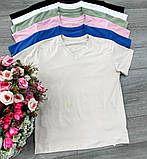 Жіноча оверсайз футболка біла подовжена, однотонна базова футболка модна стильна, футболки жіночі білі, фото 2