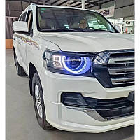 Передняя альтернативная оптика (комплект, Full Led, Defender - style) для Toyota Land Cruiser 200 2016+