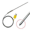 Термопара К-типу з гнучким сталевим щупом завдовжки 100 мм, товщина щупа 3 мм (від 0 °C + до 1100 °C) WRNK-191, фото 8