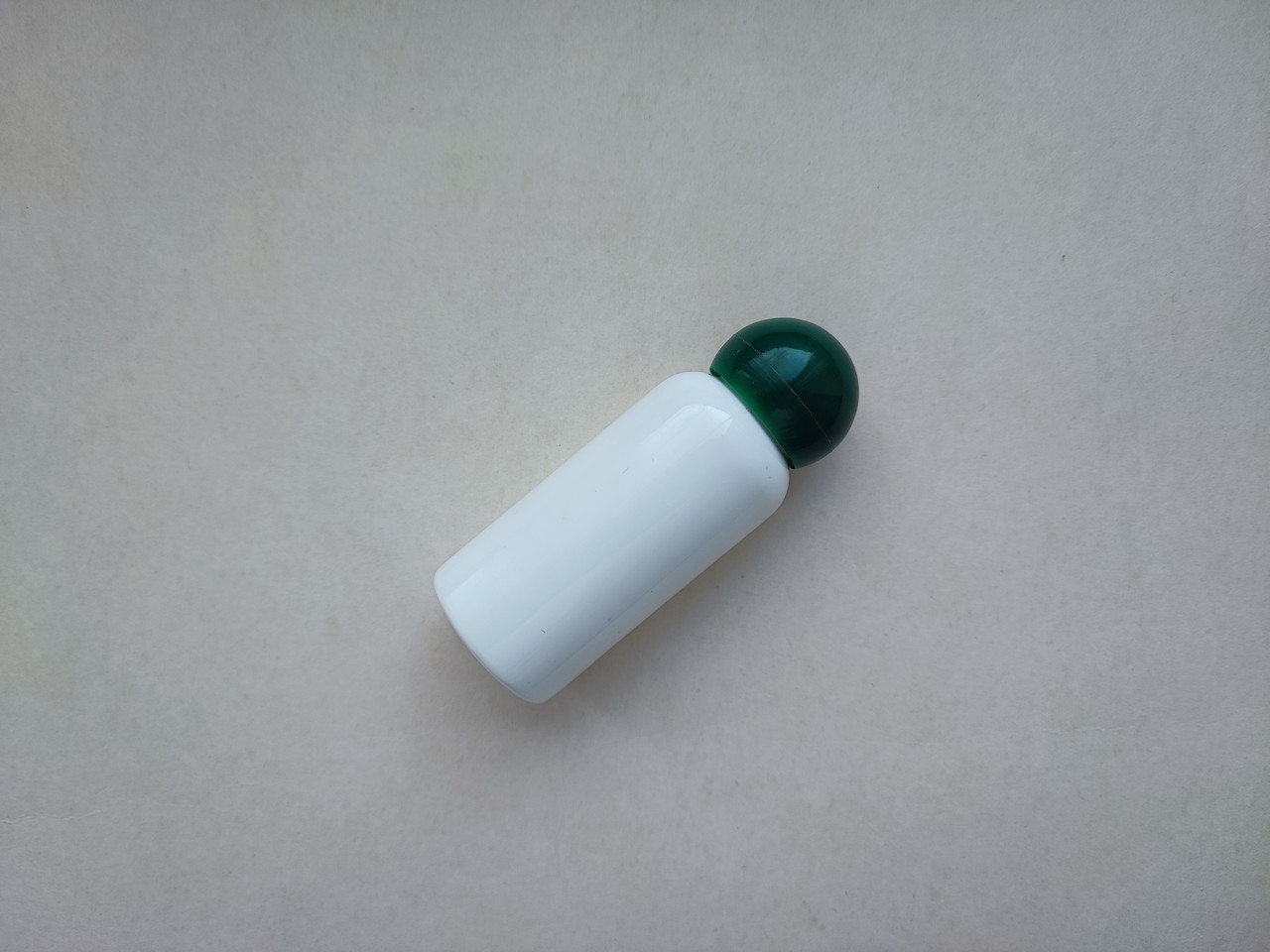 30 мл Круглий ПП поліпропілен флакон білий з зеленою кришкою гвинтовою, пляшка з закруткою, ковпачком, пробкою