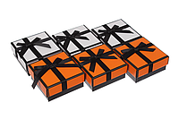 Подарункові коробочки для біжутерії 7.5*7.5 см із чорним ложементом (упаковка 12 шт)