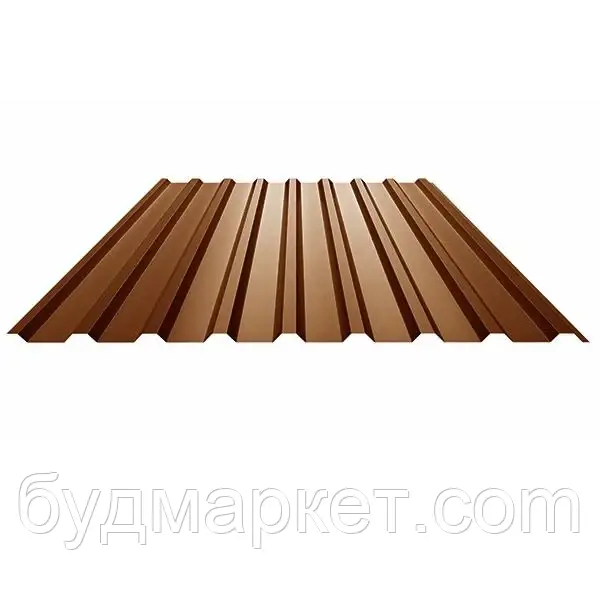 Профнастил покрівельний ПК-20 RAL 8017 (шоколад) 0,40 мм 1170/1130*2000 (1лист 2,34кв.м)